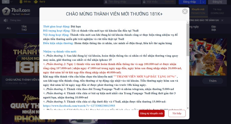 Khuyến mãi điểm danh tân thủ nhận quà